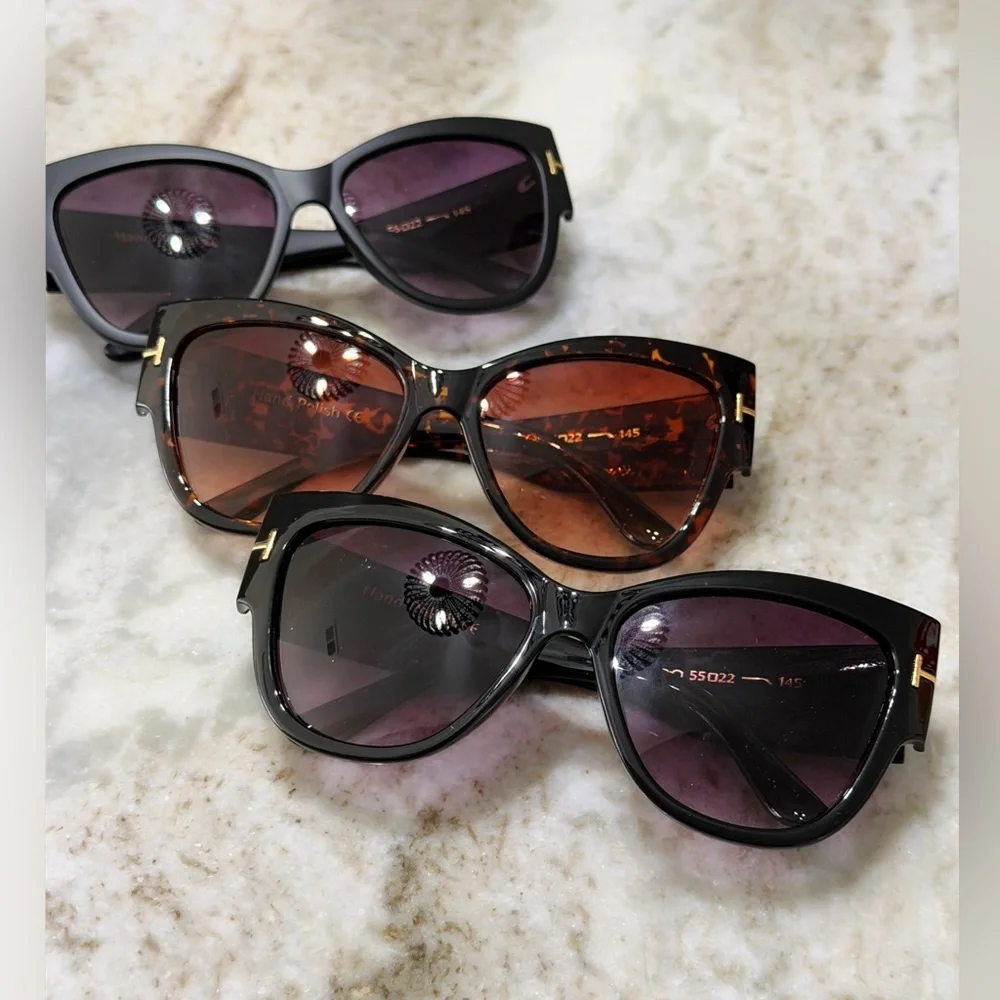 Cat Eye Sunglasses Bundle of 3 | Black, Tortoise & Matte Black